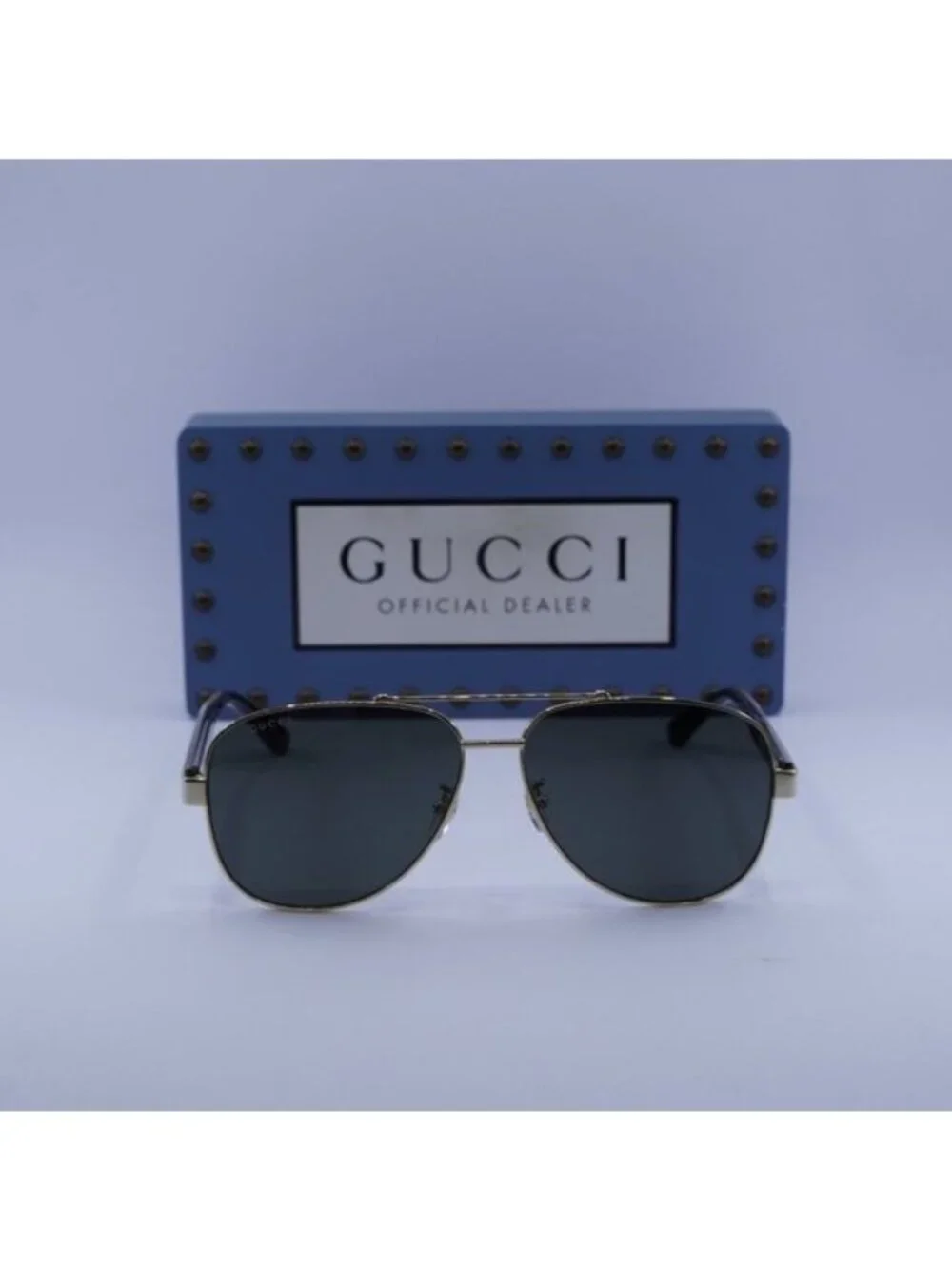Gucci GG0528S 006 Aviator Sunglasses – Gold\Grey